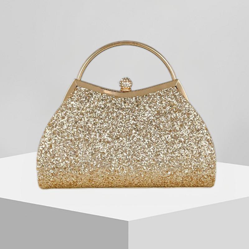 New glitter diamond-encrusted crown head dinner party bag dress bag grab bag wedding bag chain bag