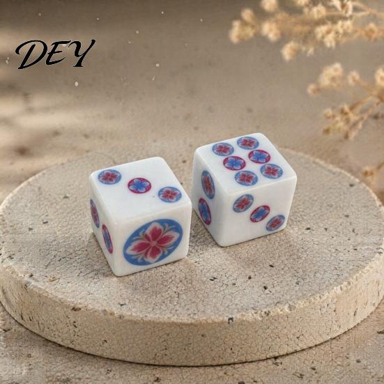 Tragbares Würfel-Set 2 Stück 25MM Mahjong, Dekorativ für Tischspiel, Mehrspieler-Brettspiel, Casino-Themenparty, Mah Jongg Zubehör, Geschenk für Männer Frauen Einfach