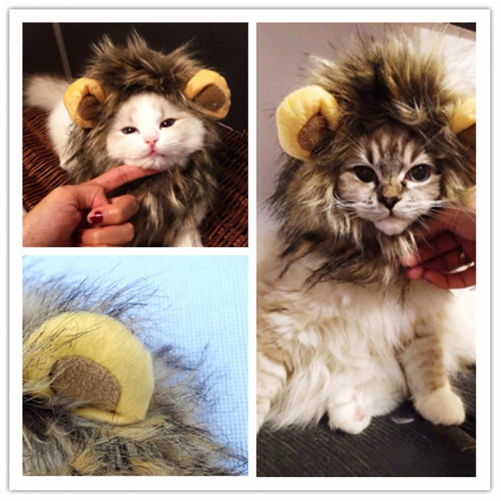 Pet Lion Mane Costume Headgear for Cats Halloween Parties Photo Shoots
