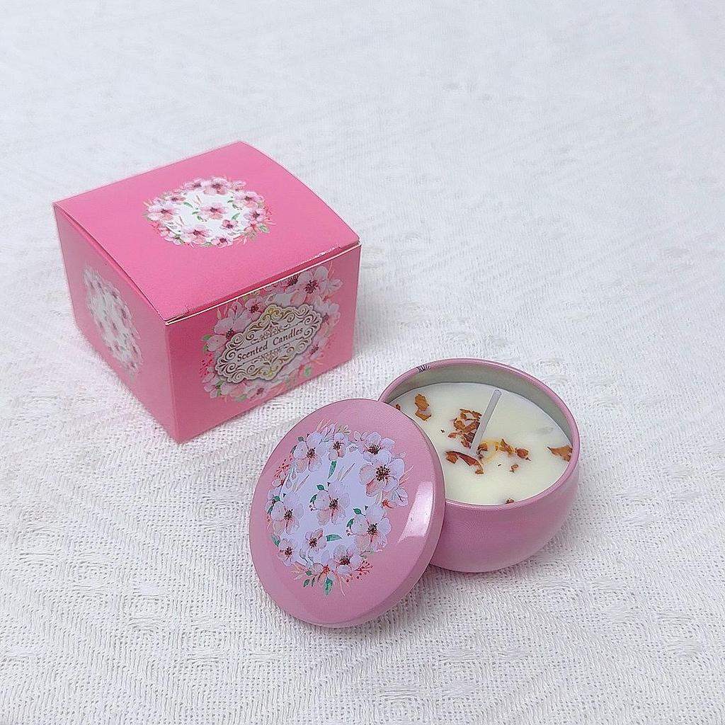 Retro Tin Can Soy Wax Candle with Plant Fragrance - Scented Candle Wedding Favor