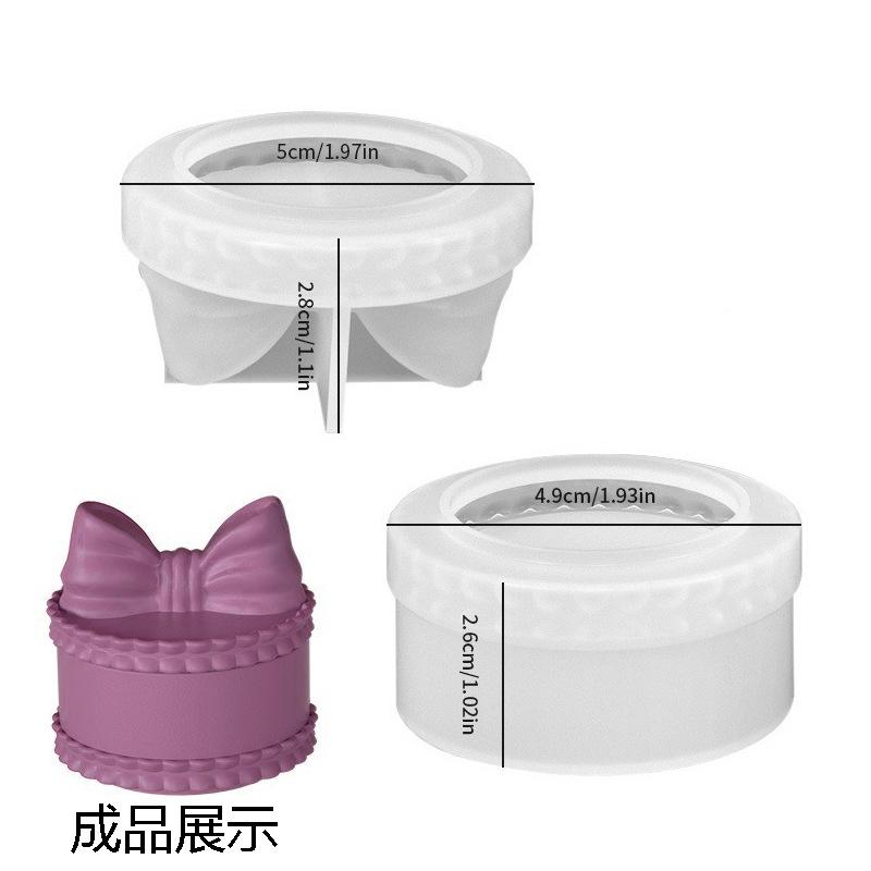 Mini Bow Shaped Storage Box Model Circular Gypsum Cement Relief Mold for DIY Epoxy Resin Handmade Jewelry Storage Creative Home