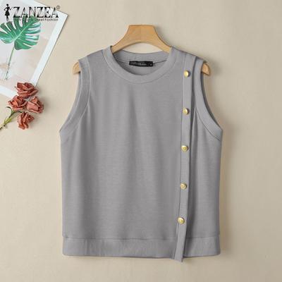 Women Casual Round Neck Summer Sleeveless Tank Tops