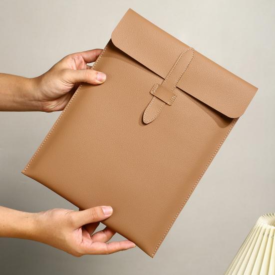 Document Bag Faux Leather Lightweight Portable Document Storage Organizer Scratch-Resistant Waterproof Document Case