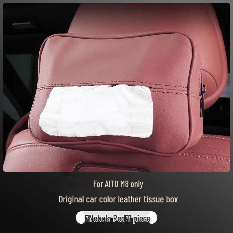 AITO M8 Car Seat Tissue Holder - Car-Mounted Armrest Box Tissue Bag for Car Interior