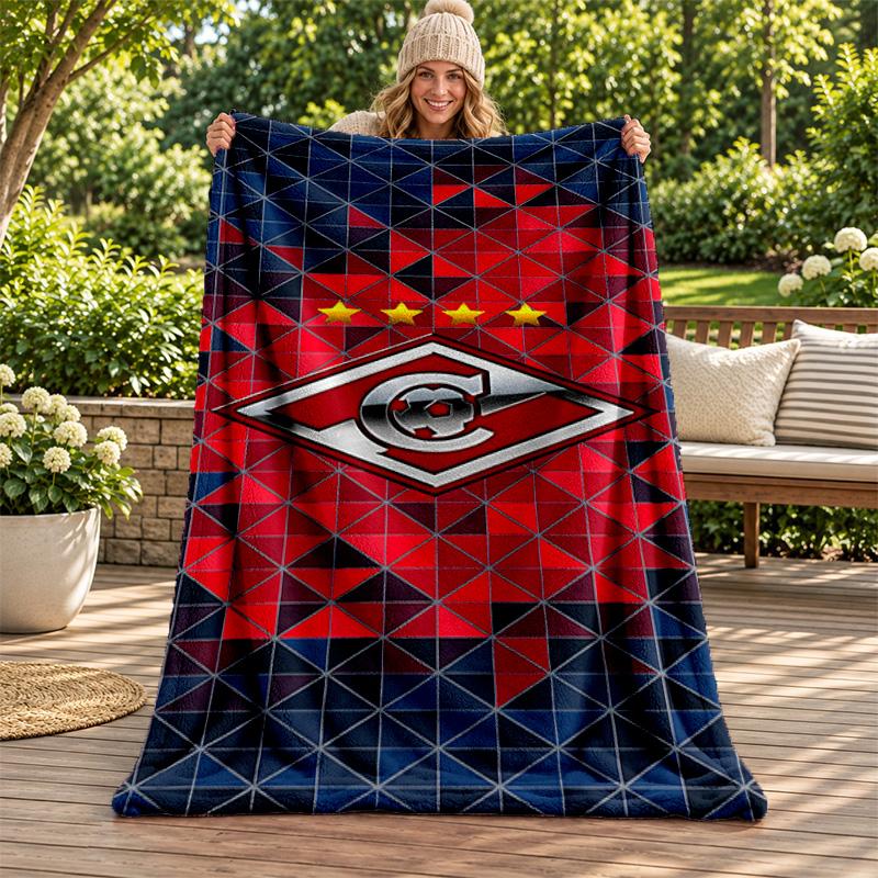 FC Spartak Moscow blanket Flannel Blanket Soft Cozy Plush Throw for Sofa Bed Lightweight Home Decoration Gifts for Christmas various holidays