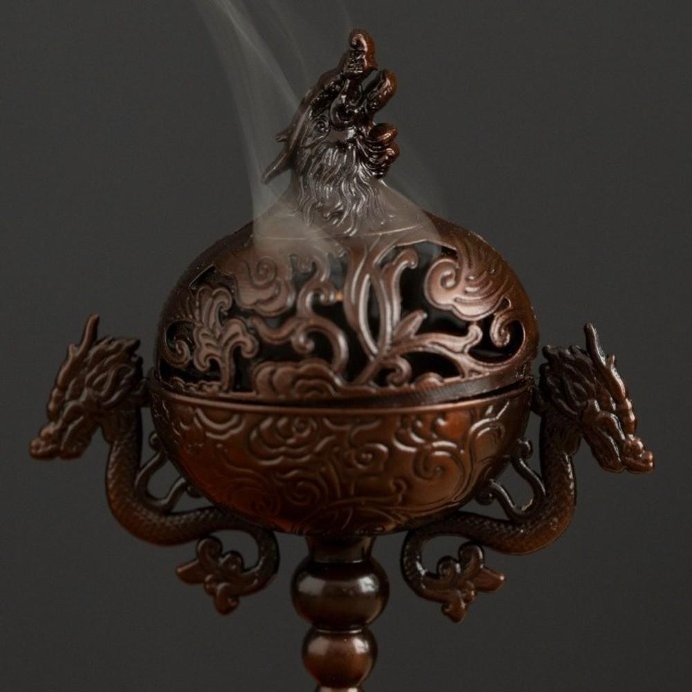 Handmade Zinc Zinc Alloy Incense Burner Hollow Out Sandalwood Incense Burner  Office Decoration