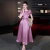 2026 French Spring/Summer Women's Off-Shoulder Embroidered Beaded Formal Gown with Cinched Waist