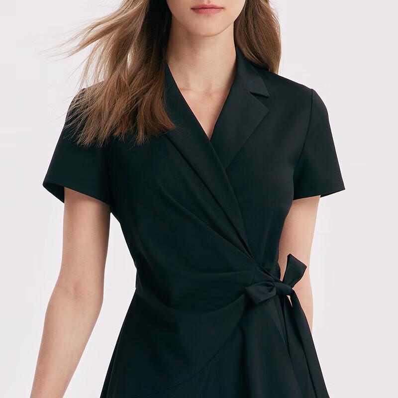 GOELIA Pleated V-Neck A-Line Mini Dress