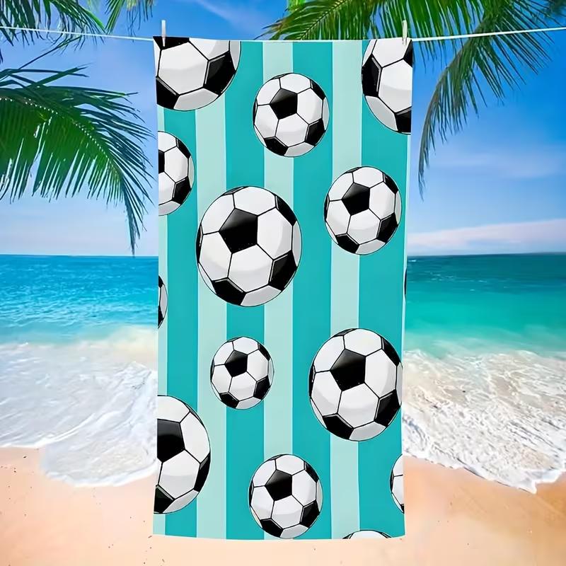 Serviette de plage imprimée Volley-ball mignon sur toute la surface Thème Sportif Serviette sans sable Légère pour Jeux de Plage Gym Yoga Voyage d'Été