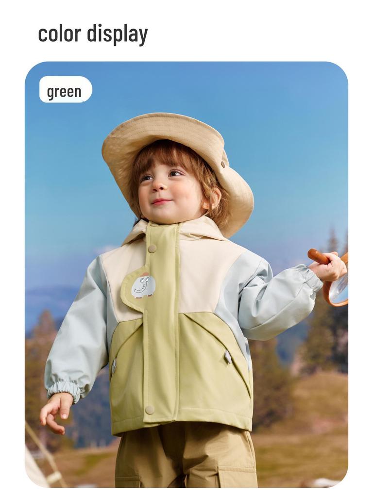 Jingqi Kinder Drei-in-Eins Wasserdichter Windbreaker: Warme Jacke mit Kapuze für Jungen und Mädchen - Herbst/Winter.