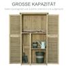 Garden Cabinet Wood Tool Shed Equipment House With Asphalt Roof Louvered Door Storage Cabinet Shed Garden 4 Compartments Gray 87 X 46.5 X 160 Cm