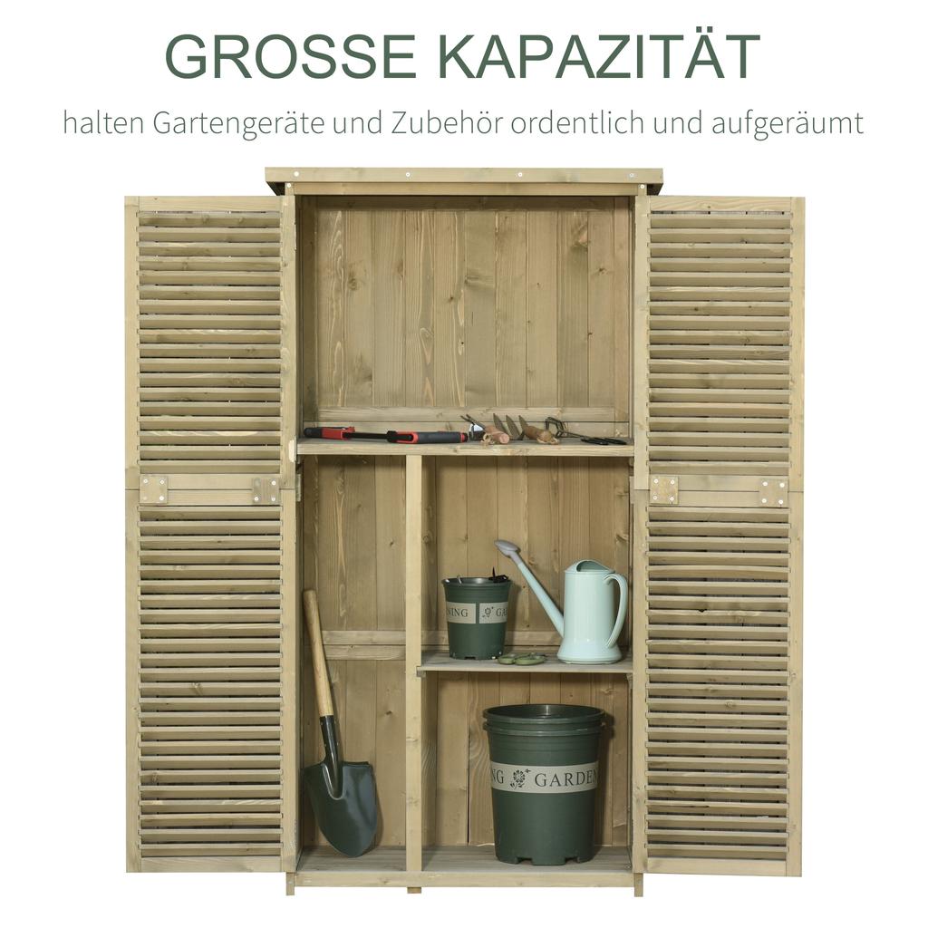 Garden Cabinet Wood Tool Shed Equipment House With Asphalt Roof Louvered Door Storage Cabinet Shed Garden 4 Compartments Gray 87 X 46.5 X 160 Cm