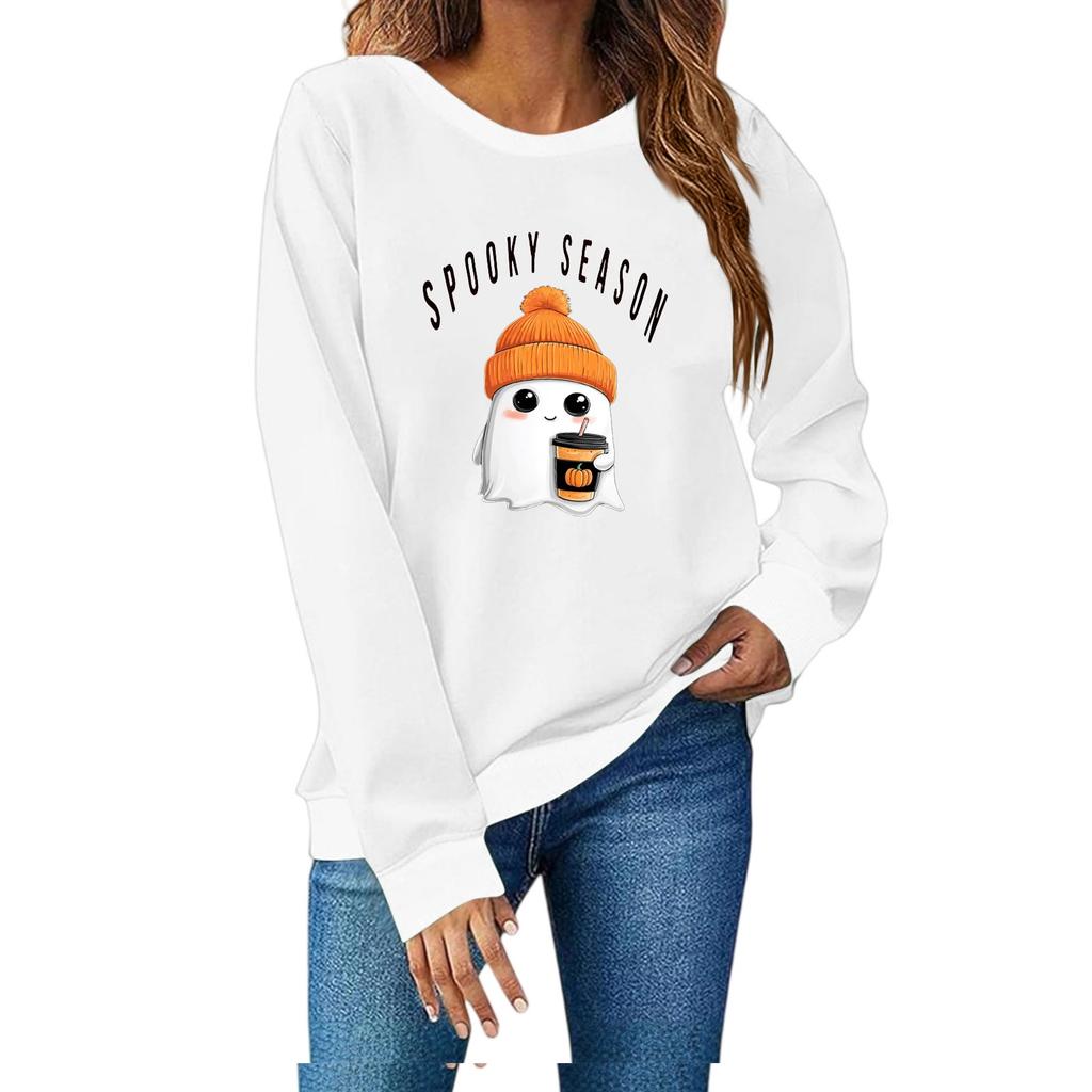 Women's Fashion Casual Print Casual Long Sleeve Round Neck Sweatshirt Top