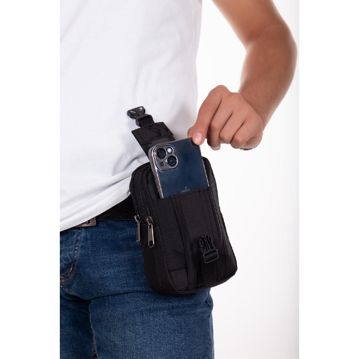 

Тактическая сумка Cordura на пояс с отделением для мобильного телефона чёрный