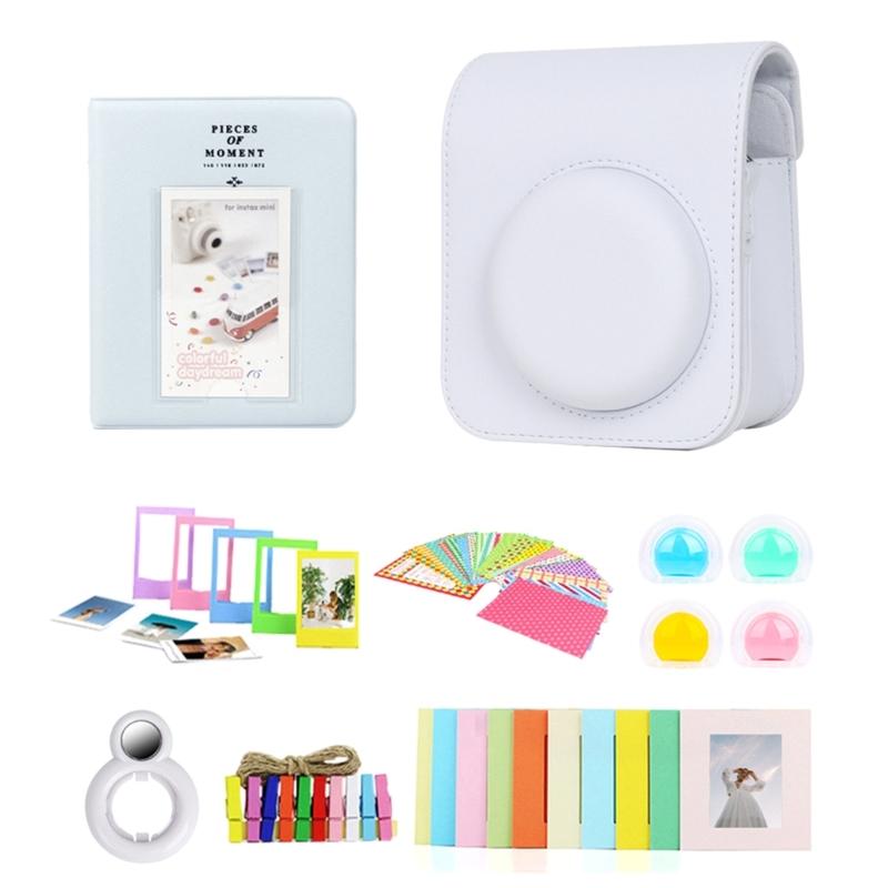 for Mini 12 Camera Protective PU Bag Case- with Photo Storage Album Selfie Lens Filter All-in-one Bundle Kit