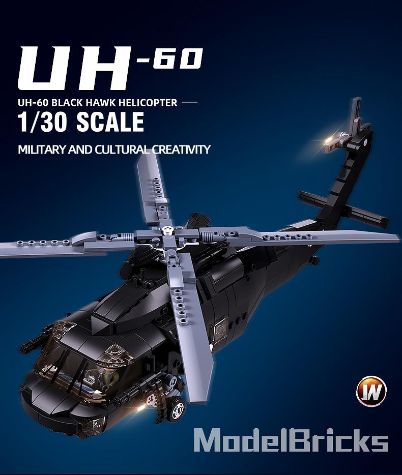 692 Teile Militärisches UH-60L Medizinischer Rettungshubschrauber Bausteine Black Hawk Hubschrauber Modell Bausteine Kits Kinder DIY Spielzeug Weihnachtsgeschenk