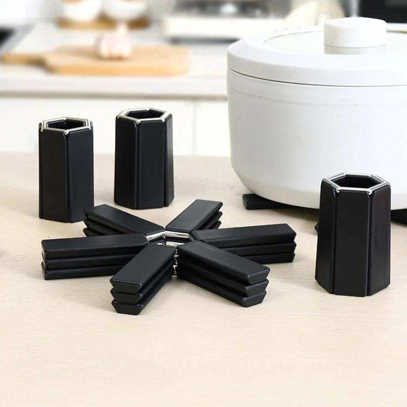 1/4pcs Folding Pot Mat Dish Placemat Coaster Heat Insulation High Temperature Pots And Pans Mat Pad Kitchen Gadgets Accessories