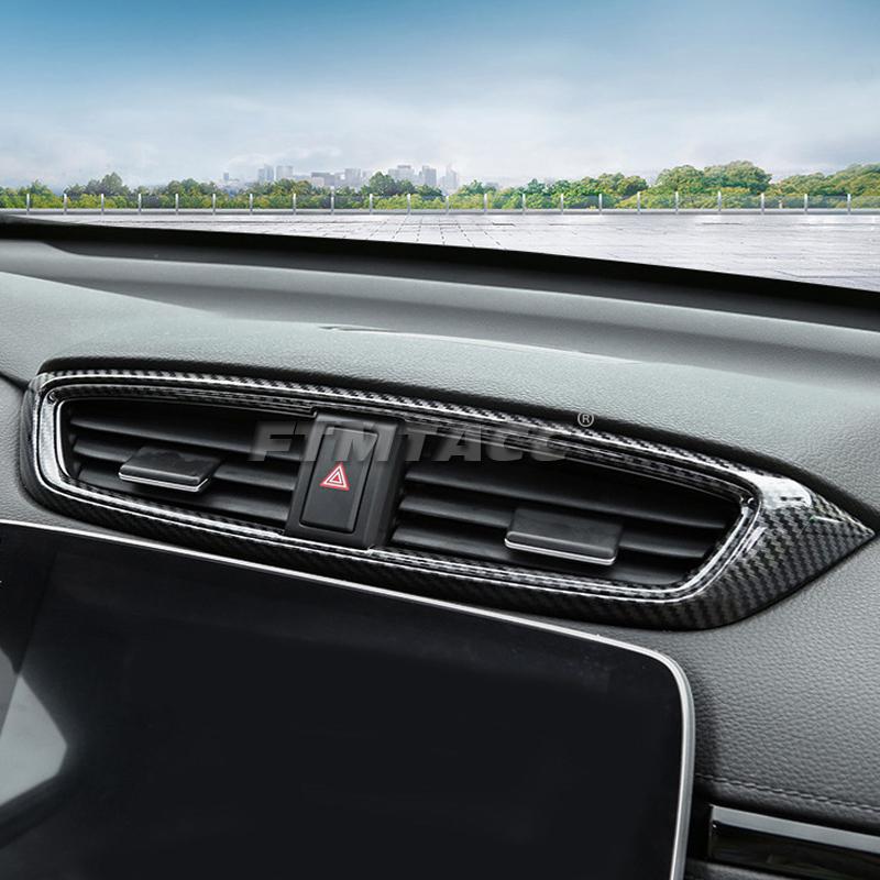 Moluri interioare din fibră de carbon ABS pentru Honda CR-V 2017- Comutator de ridicare a geamului Panoul de navigație pe tabloul de bord Priză de aerisire laterală