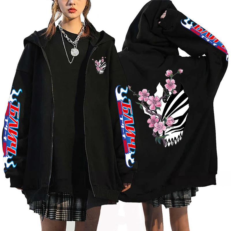 

2023 Аниме Отбеливающая Толстовка Повседневная Толстовка с Капюшоном Harajuku Свободная Куртка На Молнии Хип-Хоп Уличная Одежда Унисекс Мода На Молнии Sudadera L