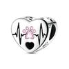 S925 Silver Cute Dog Charms Bead Keychain Animal Puppy Teddy Yorkshire Terrier Crab Paw Whale Rooster Snake Crocodile Jewelry