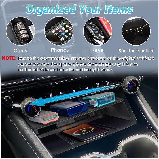 Center Console Organizer Compatible With 2024-2026 Chevy Traverse Interior Accessories, Storage Box Ert Divider Compartment Tray; Not Fit For 2024