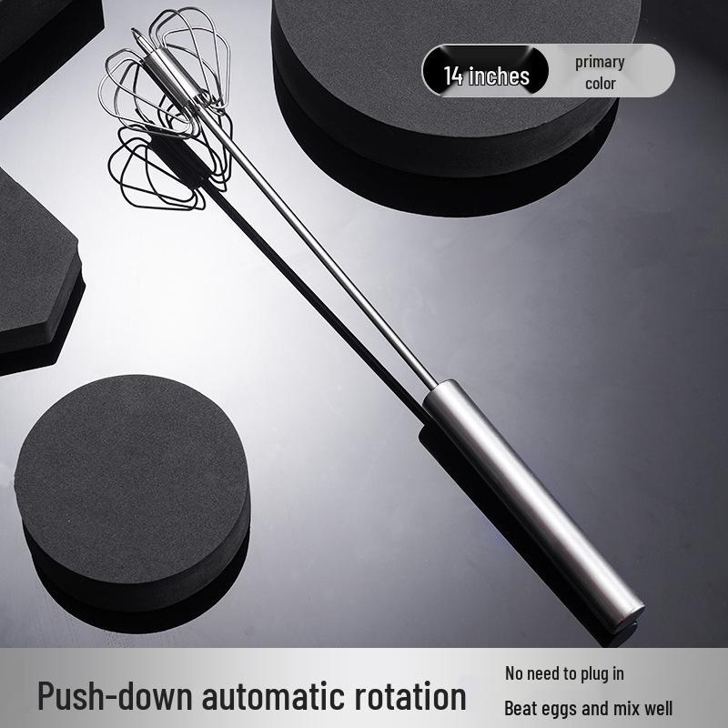 Stainless Steel Semi-Automatic Egg Beater & Milk Frother Mixer Tool