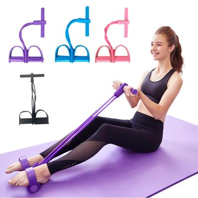 Multifunkční pedálový posilovač s odporovými gumami pro domácí posilovnu, jógu, pilates, cvičení celého těla, přenosné fitness vybavení