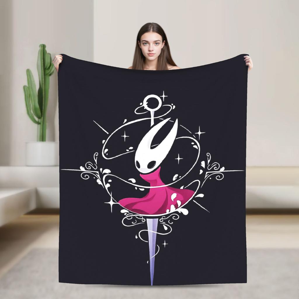 Hollowed Knights Game Silksong Flannel Blanket Winter Soft Durable Throw Blanket for Child Bedroom Bedspread Sofa Bed Cover