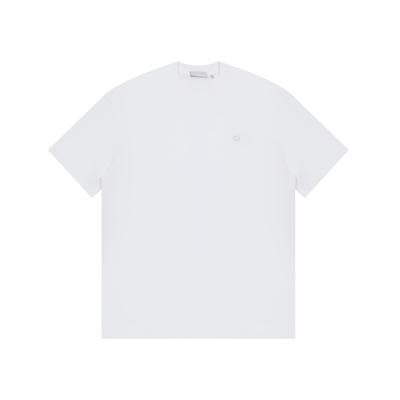 DRIPX Nueva Camiseta con Etiqueta Pequeña Estampada Camiseta de Algodón Pesado Top Holgado de Calle de Manga Corta