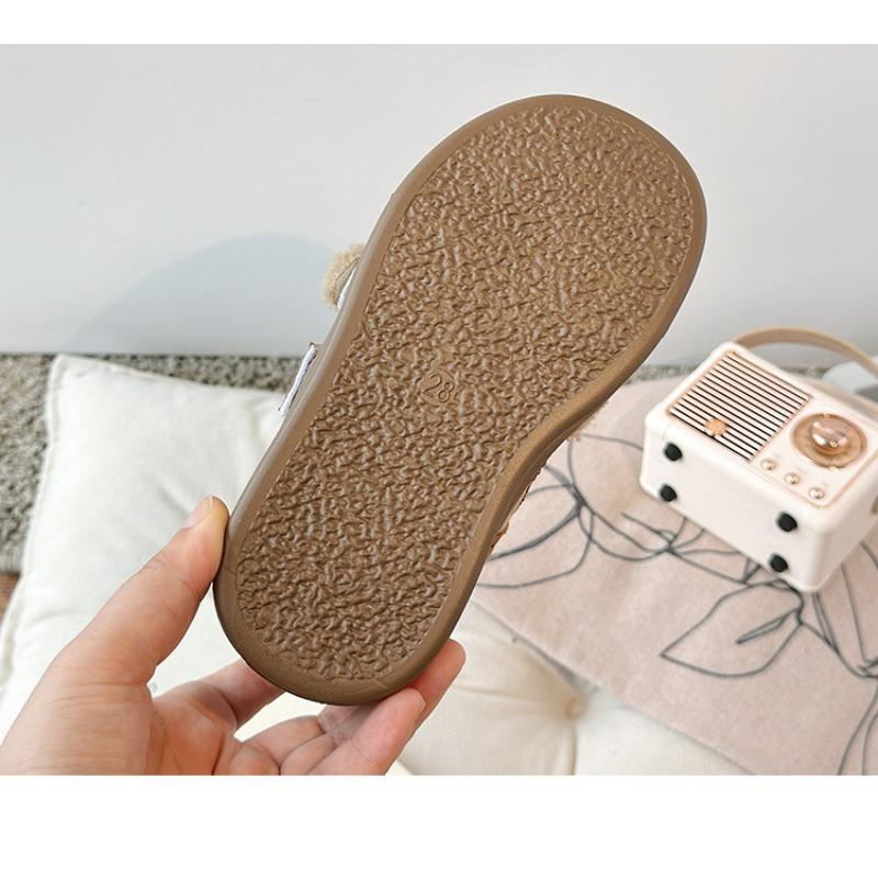 Winter new style children's shoes, Korean-style lamb wool girls' cotton shoes, fleece-lined warm closed-toe anti-kick furry shoes