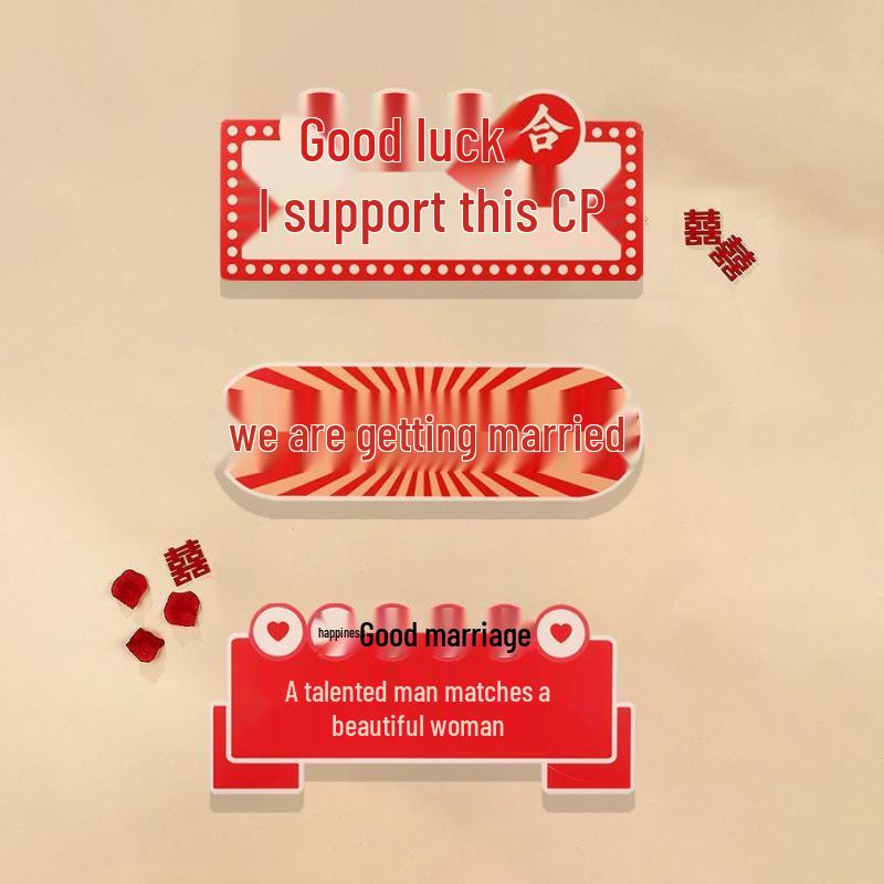 Bridal Party Wedding Photo Props: Bride, Bridesmaid & Groomsman Handheld Signs for Group Photos & Proposal Games