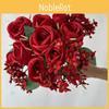 Elegant Silk Rose Bouquet With Realistic Design For Wedding Decor And Photography Props
