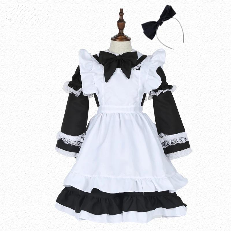 New Style Children Girl Blue Pink Black Halloween Costume for Kids Party Lolita Maid Dress Cosplay Fancy Carnival Costumes Girls