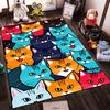 Colorful Cat Faces Pattern Carpet1Cute Illustrated Feline Design1Vibrant Artwork Suitable for use as an anti-slip1 for1room and bedroom sofas