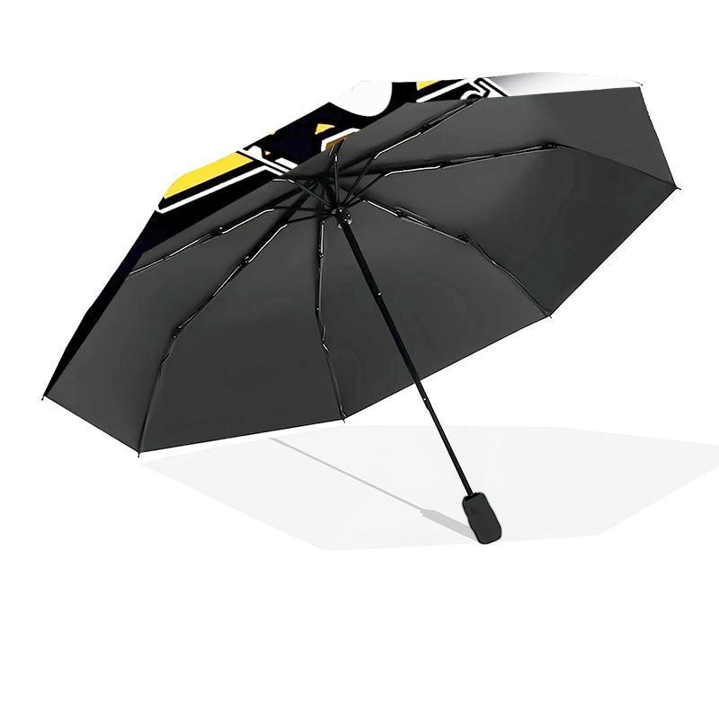Penguins Heart Logo Art Umbrella 8-Frame for Travel, Camping, Casual Lightweight Portable Umbrella, Essential for Every Family Holidays Gift