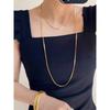 Classic Simple Ins Accessible Luxury Plain Gold Plated 18K Valuable Prescription Snake Bone Long Necklace Women's Sweater Chain Summer Does Not Fade