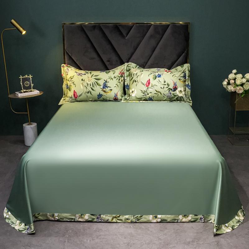 140TC Egyptian Coton Floral Bird Printing Beding Set, Soft Duvet Cover, Bed Shet, Pilowcases, American Style, High-End Premium 4Pcs