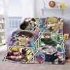 JoJo Anime Decorative Flannel Blanket Soft Warm Throw Cozy Blanket for Sofa Bed Home Decor -QJY
