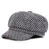 Fashion Plaid Octagonal Hat Outdoor Leisure Warm Hats Ladies' Street Beret Cap Newsboy Caps