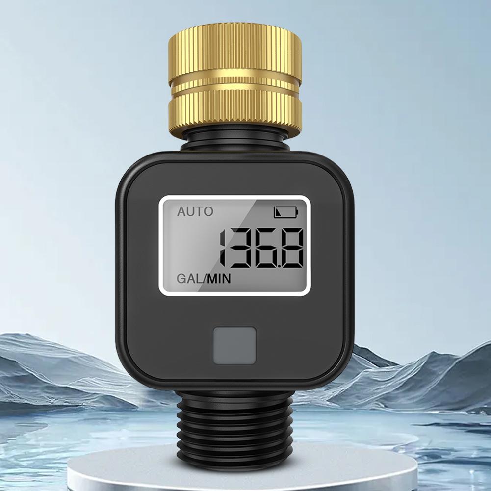 Water Consumption Test Meter Brass Inlet Multifunctional Water Meter Electronic Water Meter Sensor for Watering Irrigation Hose