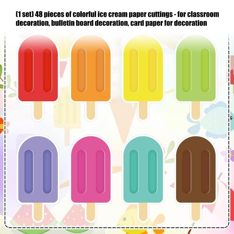 Ice Cream Cut Outs Back to School Classroom Ice Cream Decoration Colorful Ice Cream Cutouts for Bulletin Board School Summer