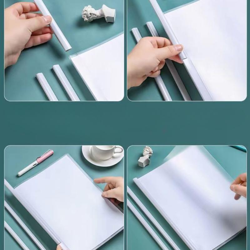 10 stk. Skyvefelt Gjennomsiktige Rapportomslag, A4 Gjennomsiktige CV Presentasjonsmapper Organiseringsperm