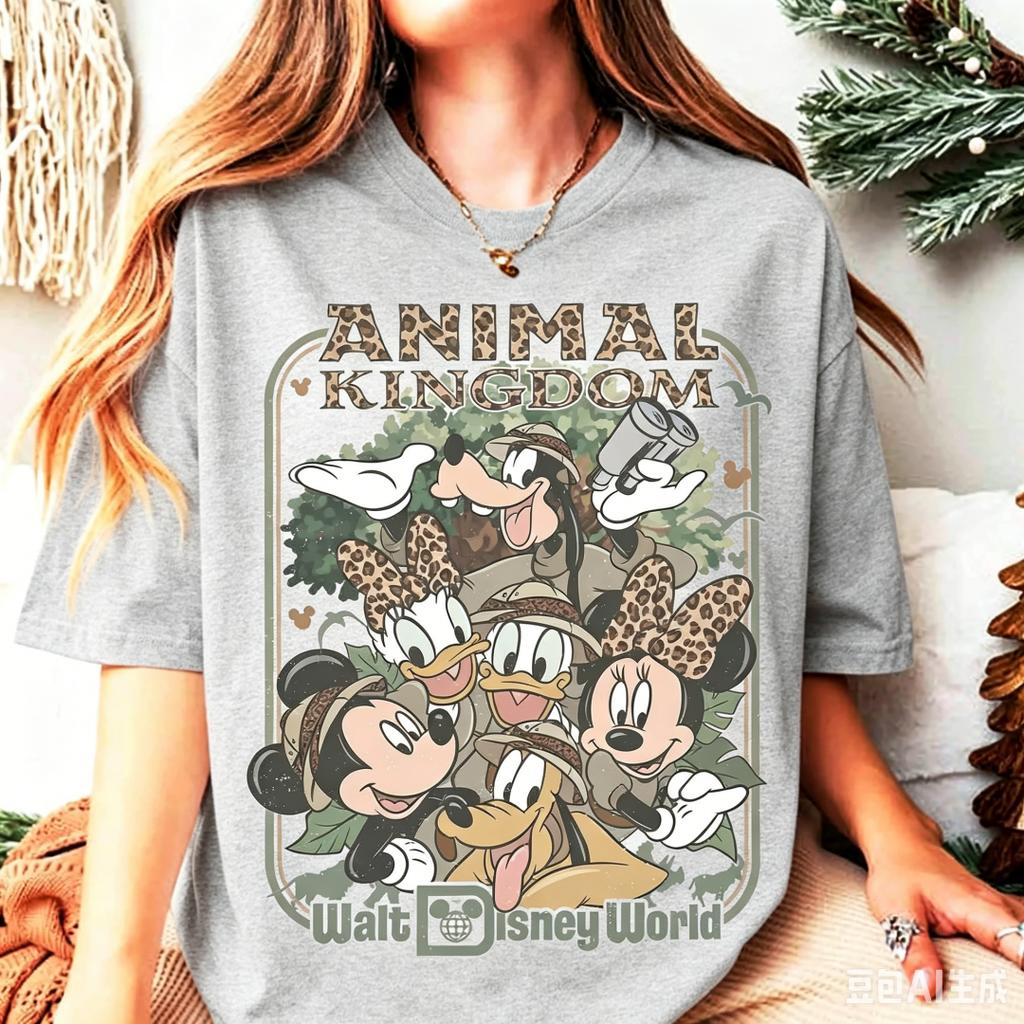 2026 Mickey And Friends Animal Kingdom Adventure Mode Tshirt Lets Go Wild Togetherunisex Unisex Families Children