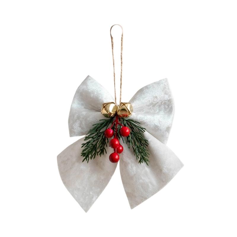 

Classical Joyful Bows Ornament Cloth Designs Christmas Tree Fabric Decors Ideal for Christmas Decorations Year After Year S белый
