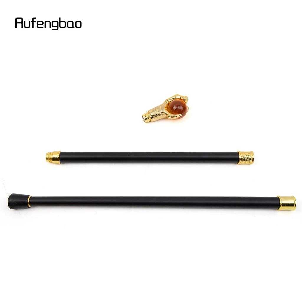 Dragon Claw Grasp Orange Glass Ball Golden Walking Cane Fashion Decorative Walking Stick Cosplay Cane Knob Crosier 93cm