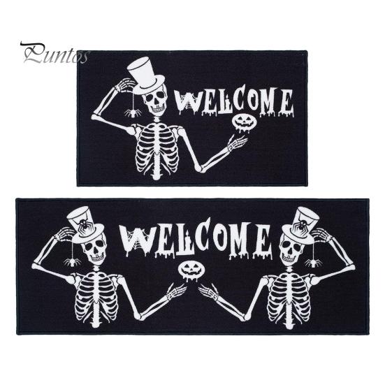 2 ks Halloweenský kobereček Koupelnová podložka Super absorpční Rychleschnoucí Protiskluzový dýňový potisk Víceúčelová halloweenská party dekorace Kuchyně