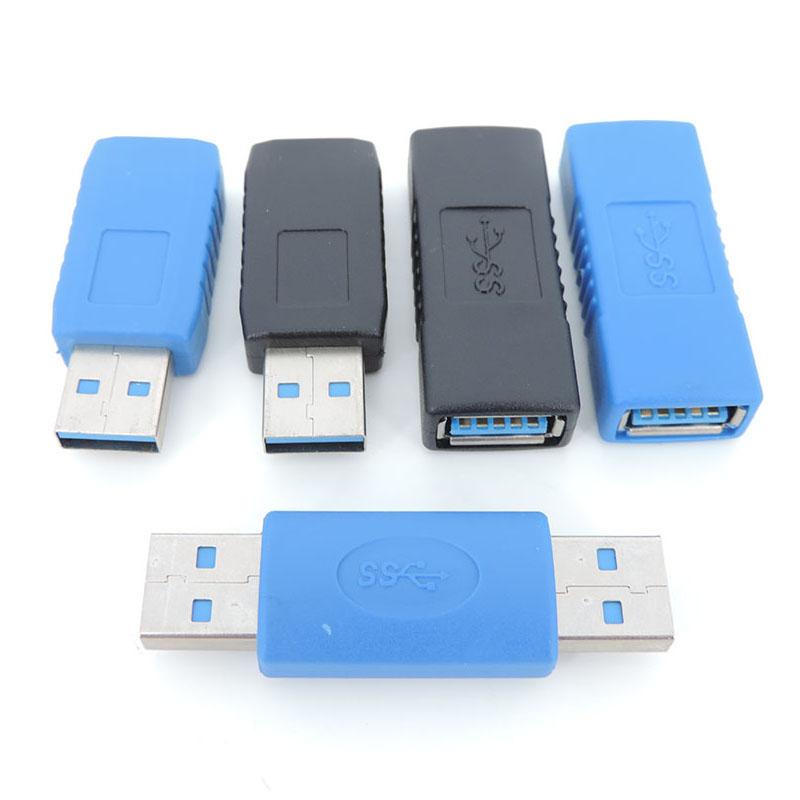 USB 3.0 Typ A Samec Samec Na Samec Samec Adaptér Konvertor Konektor USB 3.0 AM To AF Coupler pro kabel notebooku Prodlužovač modrý