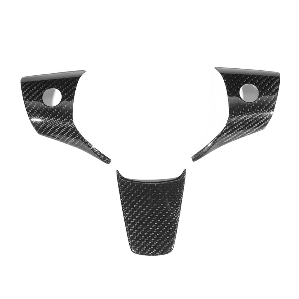 3 PCS Set  Carbon Fiber Wheel Steering Panel Cover Car Modified Fits for Tesla Model 3 18 19