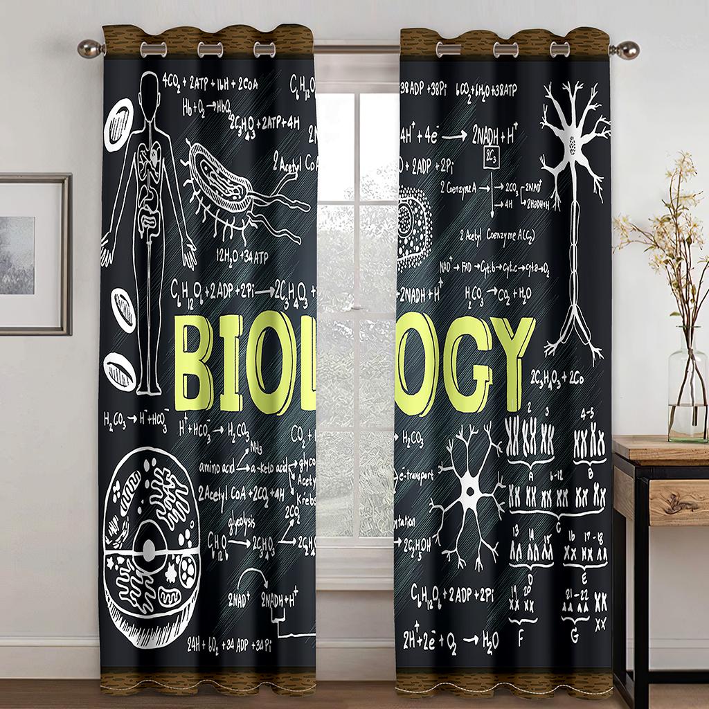 Inglês Carta Girassol Poesia Cortinas de janela pretas em quarto de crianças Sala de estar Tratamentos de corredor Decoração de cozinha Cortinas Persianas