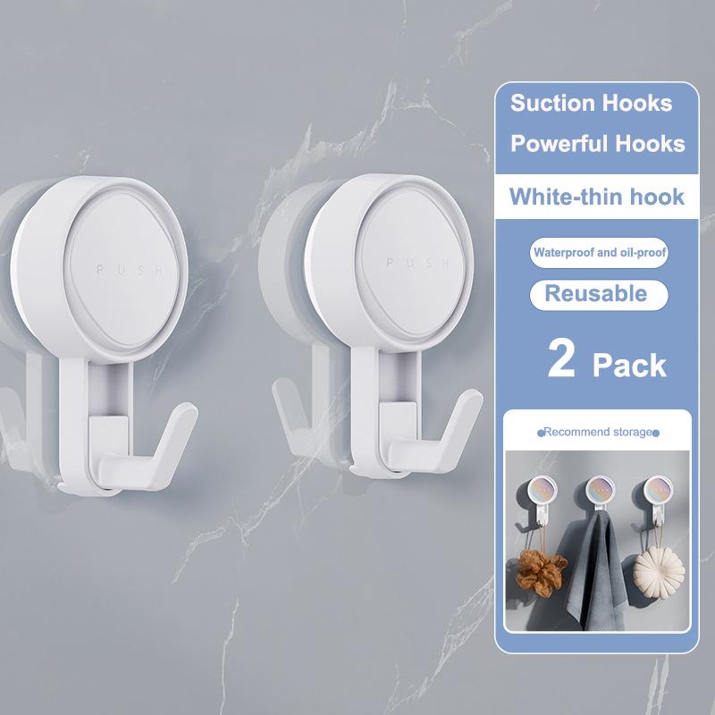Suction Hooks Powerful Cup Hooks-Heavy Duty for Shower Waterproof Suction Hanger for Bathroom Towel Robe Removable Reusable